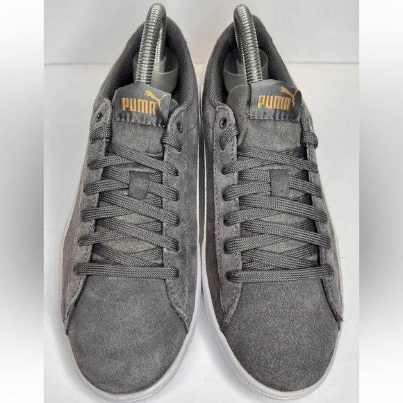 Puma Women's Vikky Soft Foam Comfort Casual Suede Sneakers Grey/White Sz 7 LKNW - Picture 2 of 16